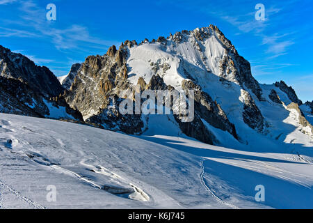 Gipfel Aiguille du Chardonnet, Glacier du Tour, Chamonix, Haute-Savoie, Frankreich Stockfoto