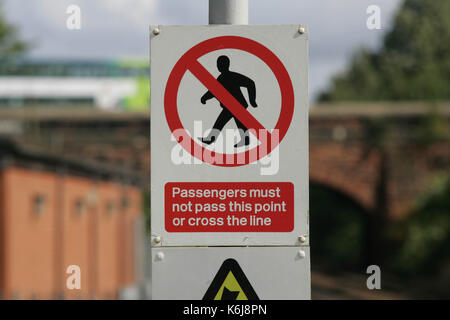 Züge arbeiten bei Hunts Cross, Liverpool Stockfoto