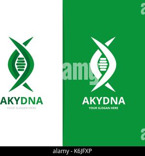 Vektor der DNA und der Genetische logo Kombination. Wissenschaft und Helix Symbol oder Icon. Einzigartige Spirale und Evolution Logo Design Template. Stock Vektor