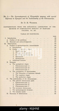 Bulletin des Museums für Vergleichende Zoologie an der Harvard College BHL 2748026 Stockfoto