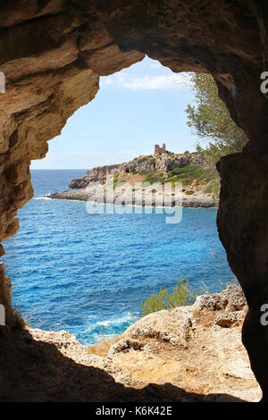 Der regionale Naturpark Porto Selvaggio liegt auf der Ionischen Seite Apuliens.Porto Selvaggio si Trova a Nardò, comune in der Provinzhauptstadt Lecce Stockfoto