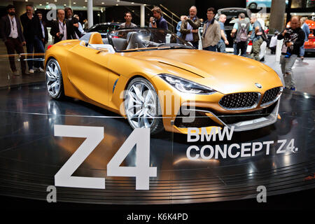 BMW Concept Z4 wurde während der 67. Internationalen Automobil-Ausstellung (IAA) in Frankfurt, Deutschland, am Dienstag, September 12th, 2017 präsentiert. (CTK Photo/ReneFluger Stockfoto