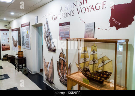 Beaufort South Carolina, Santa Elena History Center, Zentrum, Heritage Library, Ausstellung Sammlung Maßstab Modell, spanische Galeone, innen, e Stockfoto