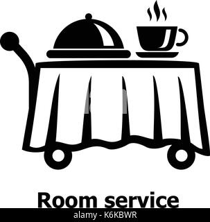Zimmerservice Symbol, einfachen schwarzen Stil Stock Vektor