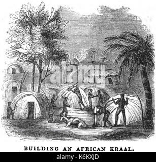 Aufbau einer Afrikanischen Kraals (Juli 1853, X, S. 78) kopieren Stockfoto