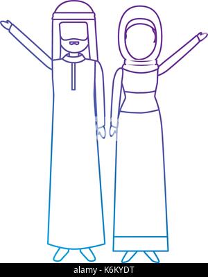 Muslimischen paar Avatare Zeichen Stock Vektor