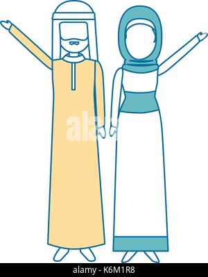 Muslimischen paar Avatare Zeichen Stock Vektor