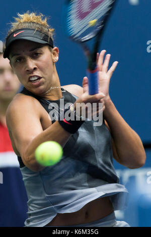 Madison (USA) konkurrieren in der Frauen singles Finale bei den US Open Tennis Championships 2017 Stockfoto