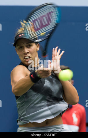 Madison (USA) konkurrieren in der Frauen singles Finale bei den US Open Tennis Championships 2017 Stockfoto