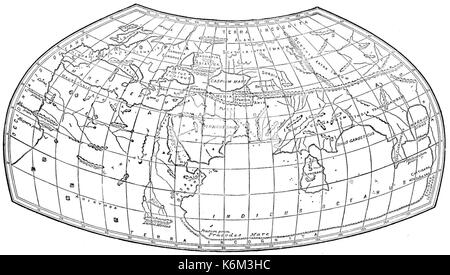 Von Claudius Ptolemäus Welt, Cir. A.d. 150 Stockfoto
