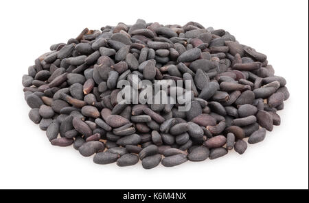 Schwarze Sesamsamen Pfad isoliert Stockfoto