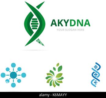 Vektor der DNA und der Genetische logo Kombination. Wissenschaft und Helix Symbol oder Icon. Einzigartige Spirale und Evolution Logo Design Template. Stock Vektor