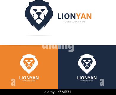 Einzigartige Tier- und Lion Logo Design Template. Stock Vektor