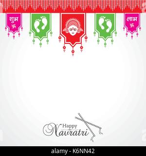 Abbildung: Navratri utsav Grußkarte Stock Vektor