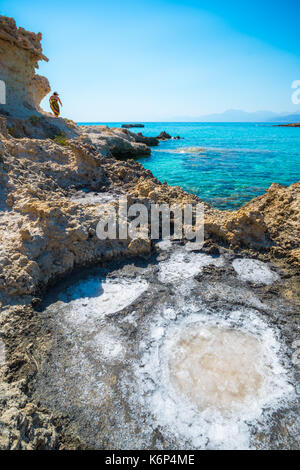 Blick auf das traditionelle griechische Dorf Milatos, Kreta, Griechenland. Stockfoto