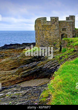 Falmouth Cornwall Pendennis Punkt der Küste fort Stockfoto