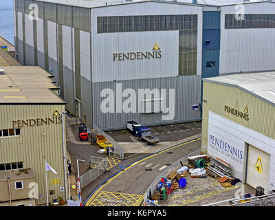 Falmouth Cornwall Pendennis Werft A&P Appledore Stockfoto