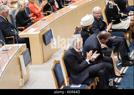 Stockholm, Schweden, 12. September 2017. Bei der Eröffnung des Reichstags Sitzung. Zeremonie in der Kammer bei der Eröffnung des Reichstags Sitzung. Credit:/Barbro bergfeldt/alamy leben Nachrichten Stockfoto