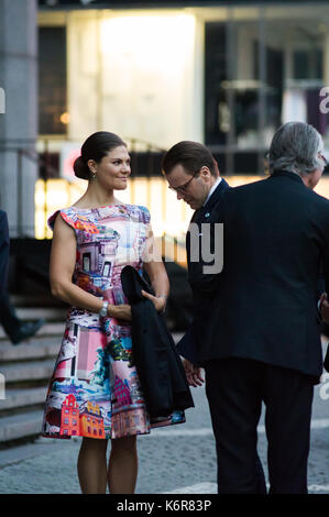 Stockholm, Schweden, 12. September 2017. Bei der Eröffnung des Reichstags. Tonights Konzert in Stockholm Concert Hall, aufgrund der Eröffnung des Reichstags. Kronprinzessin Victoria und Prinz Daniel. Credit: barbro bergfeldt/alamy leben Nachrichten Stockfoto