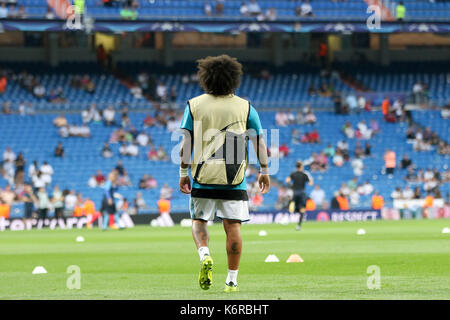 Madrid, Spanien. 13 Sep, 2017. Marcelo Real Madrid vor dem Champions-League-Spiel im Santiago Bernabeu Stadion von Real Madrid und APOEL spielte. 13. September 2017. Quelle: AFP 7/Alamy leben Nachrichten Stockfoto