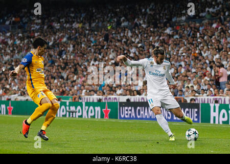 Madrid, Spanien. 14 Sep, 2017. Gareth Bale (11) von Real Madrid Spieler. UCL Champions League zwischen Real Madrid gegen Apoel im Santiago Bernabeu in Madrid, Spanien, 13. September 2017. Credit: Gtres Información más Comuniación auf Linie, S.L./Alamy leben Nachrichten Stockfoto