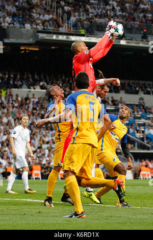 Madrid, Spanien. 14 Sep, 2017. Boy Waterman (99) von apoel-Player. UCL Champions League zwischen Real Madrid gegen Apoel im Santiago Bernabeu in Madrid, Spanien, 13. September 2017. Credit: Gtres Información más Comuniación auf Linie, S.L./Alamy leben Nachrichten Stockfoto