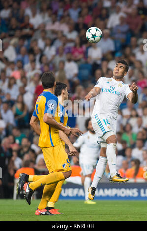 Madrid, Spanien. 13 Sep, 2017. Während eines Champions League Gruppe H Fußballspiel zwischen Real Madrid und Apoel Nikosia im Santiago Bernabeu in Madrid, Spanien, Mittwoch, Sept. 13, 2017. Credit: Gtres Información más Comuniación auf Linie, S.L./Alamy leben Nachrichten Stockfoto