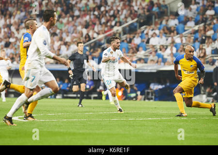 Madrid, Spanien. 13 Sep, 2017. Isco (mittelfeldspieler; Real Madrid) in Aktion während der UEFA Champions League Spiel zwischen Real Madrid und Apoel FC auf Santiago Bernabeu am 13. September 2017 in Madrid Credit: Jack Abuin/ZUMA Draht/Alamy leben Nachrichten Stockfoto