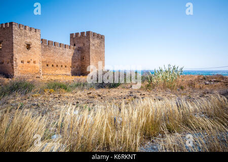 Schloss in Frangokastello Strand, Kreta, Griechenland Stockfoto