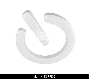 3D perfekte Metall power-Taste. 3D-Rendering Stockfoto