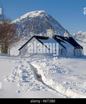 Buachaille Etive Mhor vom Schwarzen Croft, Glencoe, West Highlands Stockfoto
