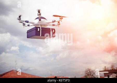 Moderne Lieferung drone 3D Rendering image Stockfoto