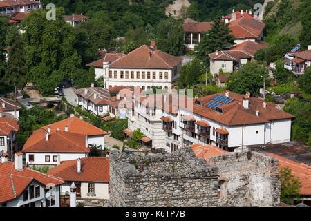 Bulgarien, südlichen Berge, Melnik, osmanischen Stadt, erhöht, Ansicht, morgen Stockfoto