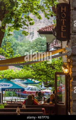 Bulgarien, südlichen Berge, Melnik, osmanischen Stadt, Dorf Café Stockfoto