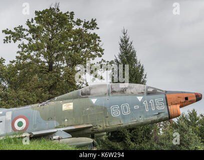 Fiat G-91 T/1 60-115, ex-AMI-Flugzeuge in einem Museum in Italien Stockfoto