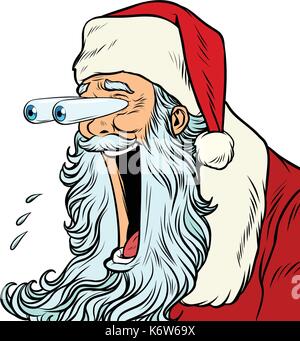 Santa Claus mit Ausbauchende Augen, eine Überraschung Reaktion Stock Vektor