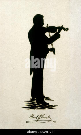 FLESCH, Carl - Spielen der Violine - Silhouette ungarischen Geiger und Pädagoge, 1873-1944 Stockfoto