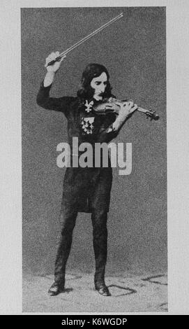 Paganini - Spielen der Violine - 1831 Daguerrotypie italienischer Violinist und Komponist (1782-1840) Stockfoto