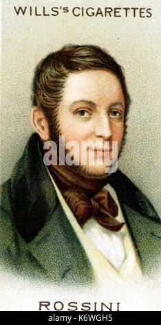 Gioachino Rossini Portrait von Testamenten Zigarette Karte. In London veröffentlicht. Italienischer Komponist (1792-1868) Stockfoto