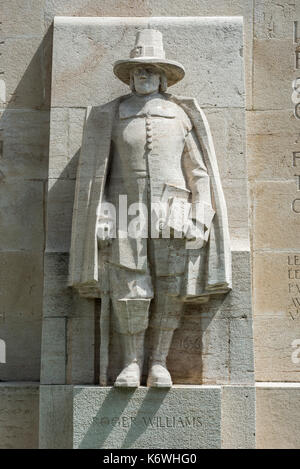 Roger Williams, 1603-1683, Vater der amerikanischen Taufe, Bildhauerei an der Internationalen Monument der Reformation, 1909-1917 Stockfoto