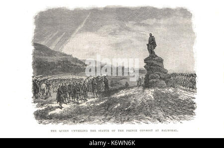 Queen Victoria die Enthüllung der Statue zu Prince Albert bei Balmoral, 15. Oktober 1867 Stockfoto