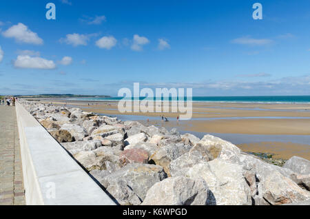 See Defense Wand an der hübschen Küstenort Landrethun-le-Nord in der Region Pas-de-Calais im Norden Frankreichs Stockfoto
