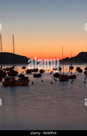 Einen schönen Sonnenuntergang der Hafen von Lerici, Ligurien, Italien, photoarkive Stockfoto