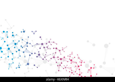 Molekül-Struktur Dna und Neuronen, verbundene Linien mit Punkten, genetischen und chemischen Verbindungen, illustration Stockfoto