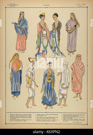 Aus einer Sammlung von Damenmode um die Welt in Paris in 195 veröffentlicht. Stockfoto