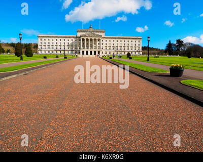 Belfast, County Down, Nordirland - Apirl 02, 2017: Stormont Gebäude, Sitz der lokalen Regierung für Nordirland Stockfoto