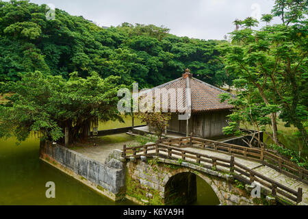 Japanischen Garten in Shuri Castle, Naha, Okinawa, Japan Stockfoto