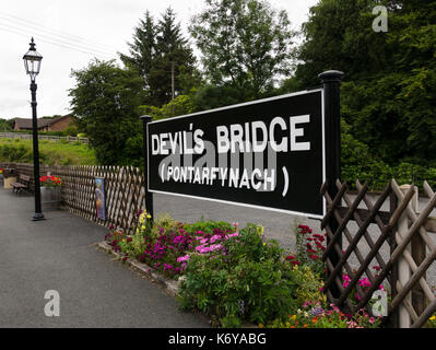 Devil's Bridge Bahnhof, Pontarfynach, Aberystwyth, Wales, UK. Stockfoto