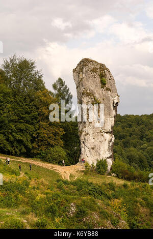 Rock'Hercules Mace' in Pieskowa Skala (ojcow Nationalpark, Polen) Stockfoto