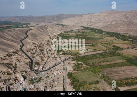 Peru, ICA-region, Palpa Tal, Rio Grande (Luftbild) Stockfoto